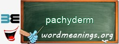 WordMeaning blackboard for pachyderm